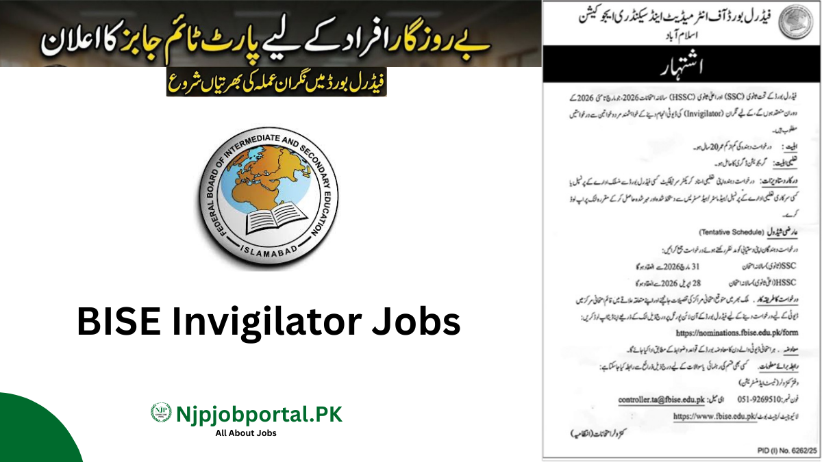 FBISE Invigilator Jobs 2026