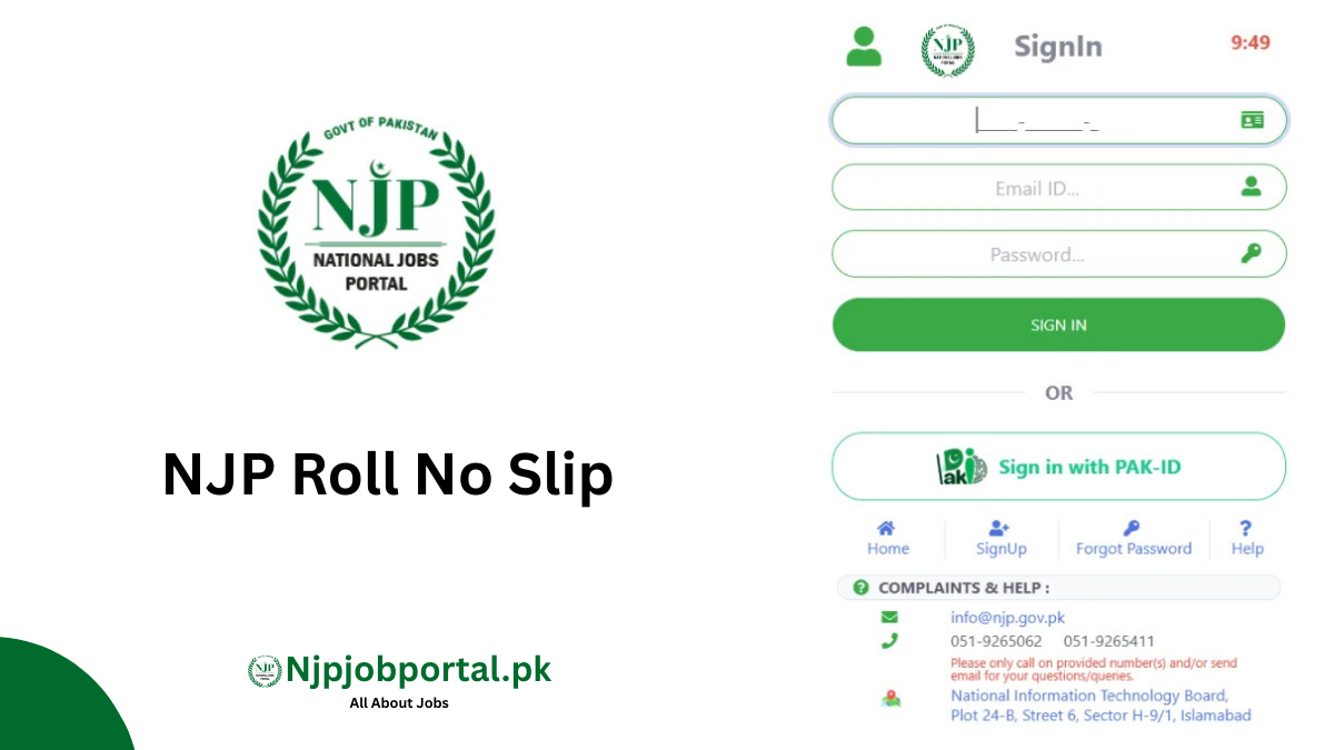 NJP Roll No Slip 2026 Download @njp.gov.pk